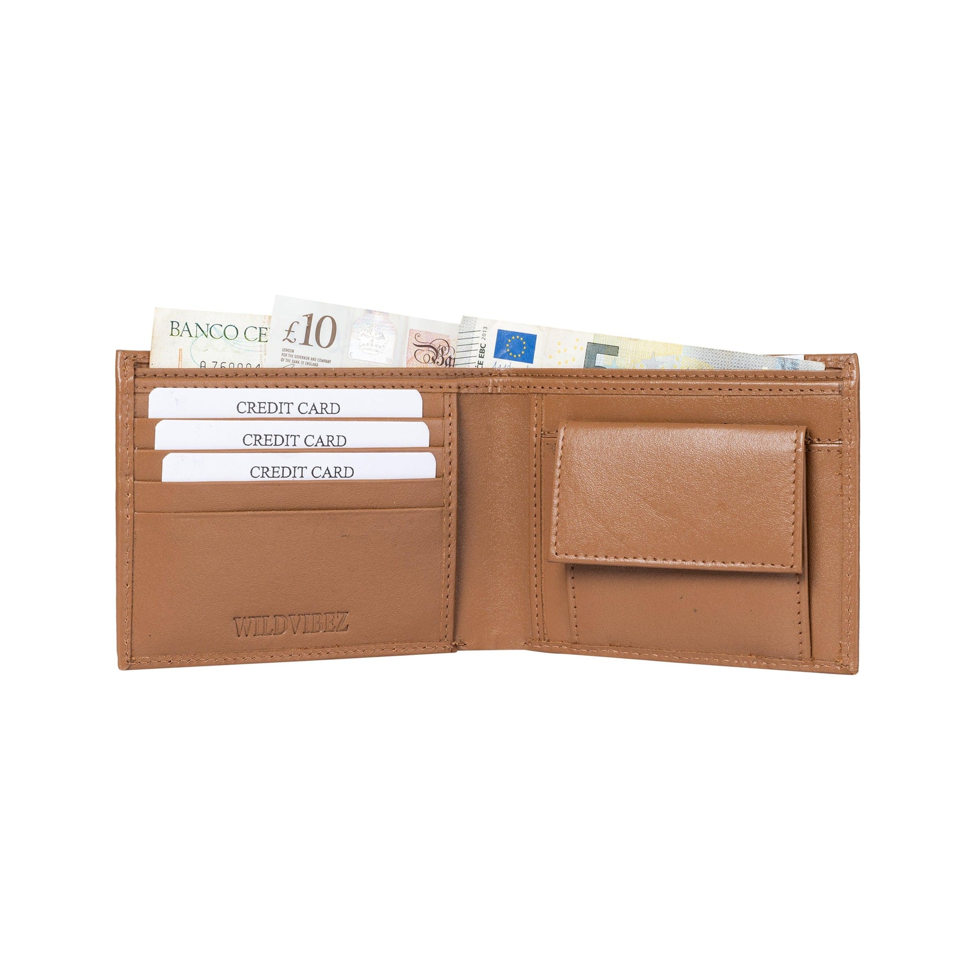 De Rigor Bi Fold Men Wallet Tan - WILDVIBEZ