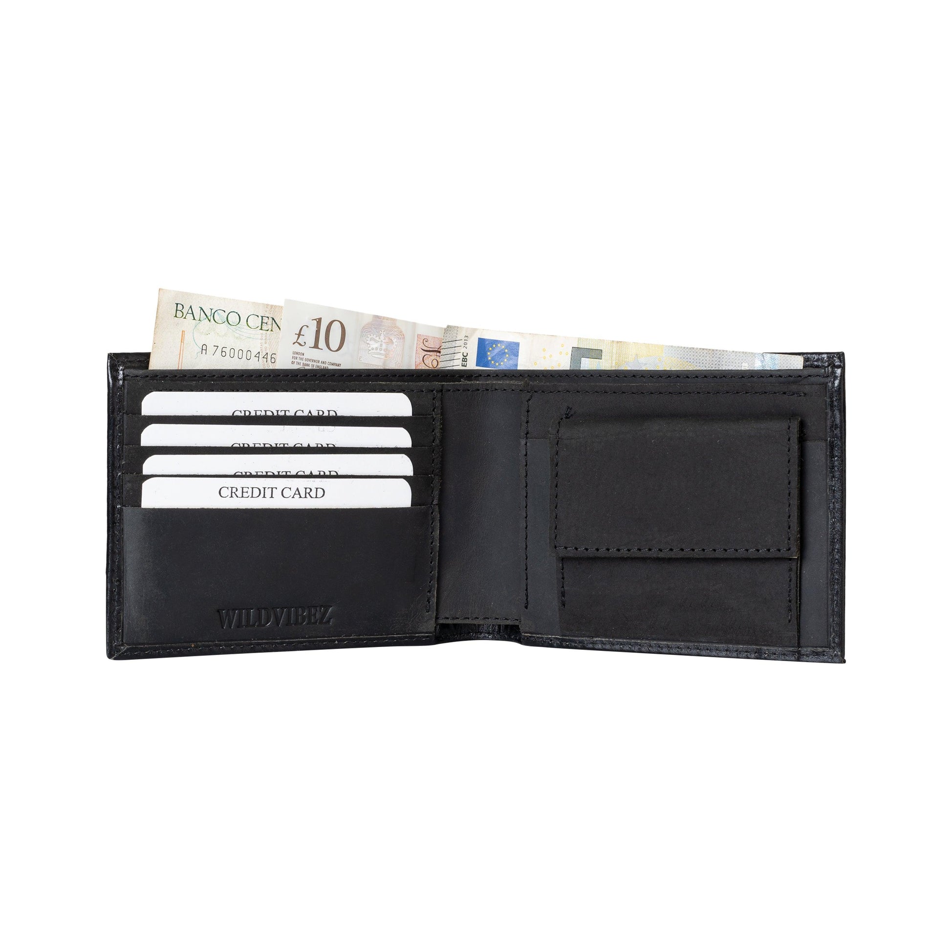 De Rigor Bi Fold Men Wallet Black - WILDVIBEZ