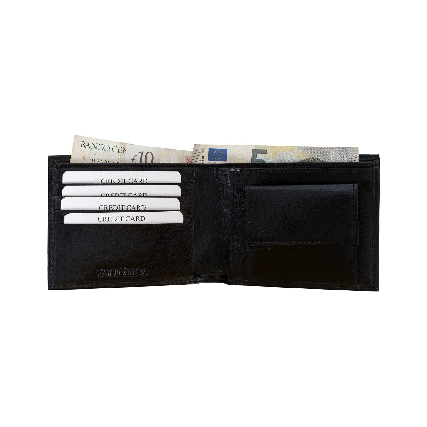 De Rigor Bi Fold Men Wallet Jet Black - WILDVIBEZ