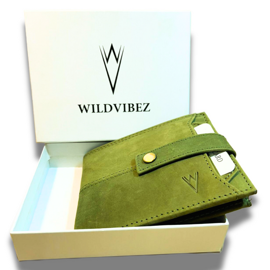 Radiant R Olive Green Leather Wallet For Men | RFID Wallet